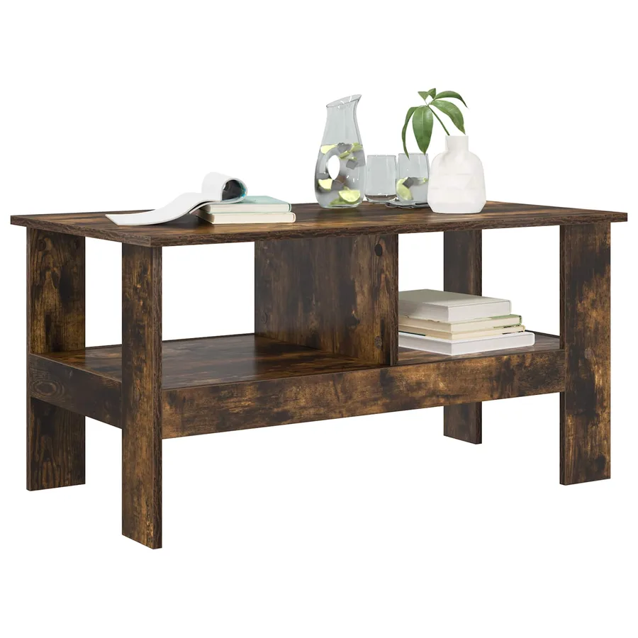 Table basse Chêne fumé 90 x 50 x 45 cm Bois d'ingénierie - 3