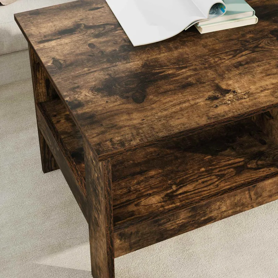 Table basse Chêne fumé 90 x 50 x 45 cm Bois d'ingénierie - 4
