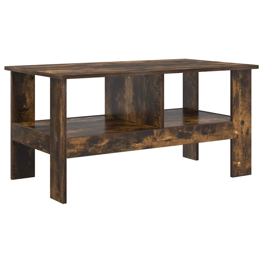 Table basse Chêne fumé 90 x 50 x 45 cm Bois d'ingénierie - 7