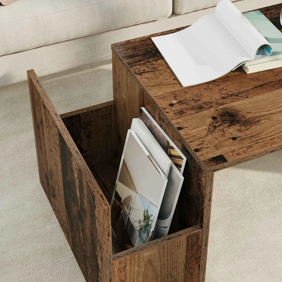Table basse Bois ancien 90 x 45 x 35 cm Bois d'ingénierie - 4