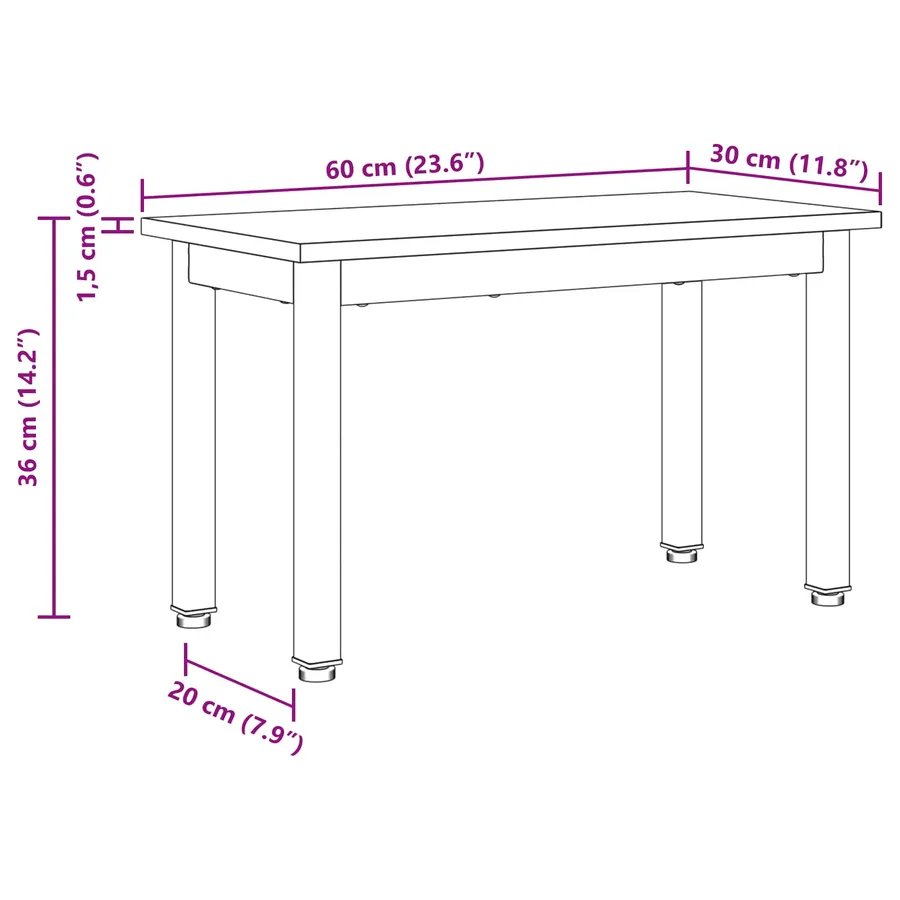 Table basse Chêne noir 60 x 30 x 36 cm Bois d'ingénierie - 11