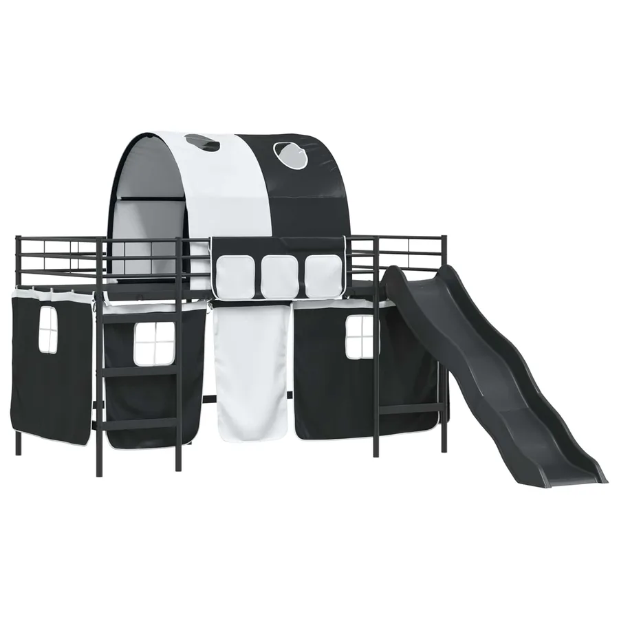 Lit mezzanine pour enfants Uni Noir 107 x 203 cm Métал - 4