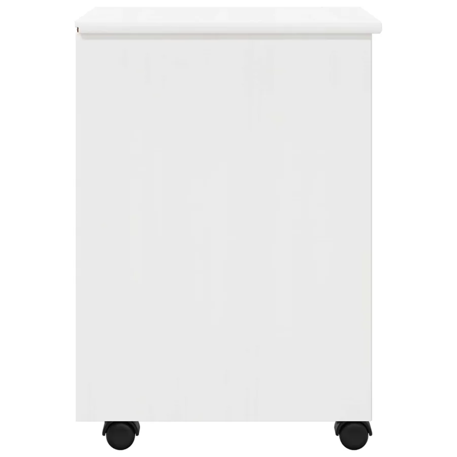 Cabinet roulant avec roue Blanc 34 x 39 x 56 cm Pin massif - 6