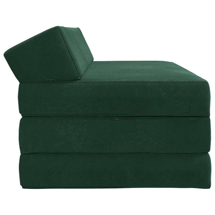 Canapé-lit pliable Vert foncé 120 x 60 x 49 cm Tissu - 3