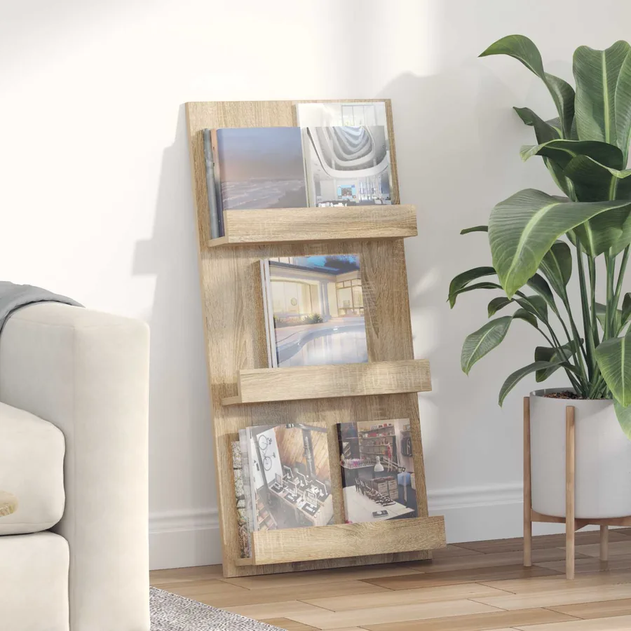 Étagère à magazines avec étagère Chêne Sonoma 51 x 11 x 102 cm