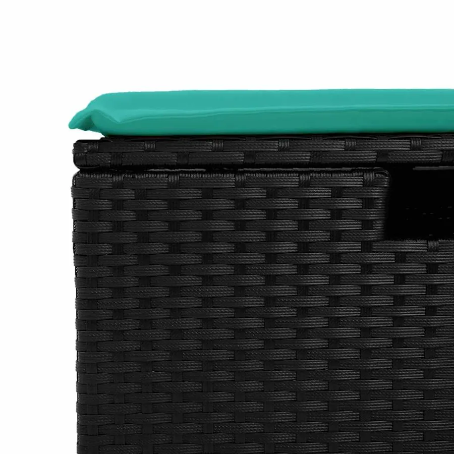Salon de jardin 6 pcs avec coussins noir résine tressée - 10