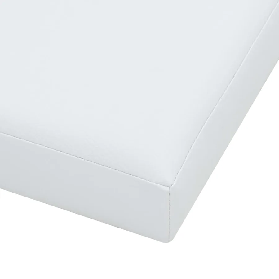 Tabourets de rangement pliables lot de 2 blanc similicuir - 7