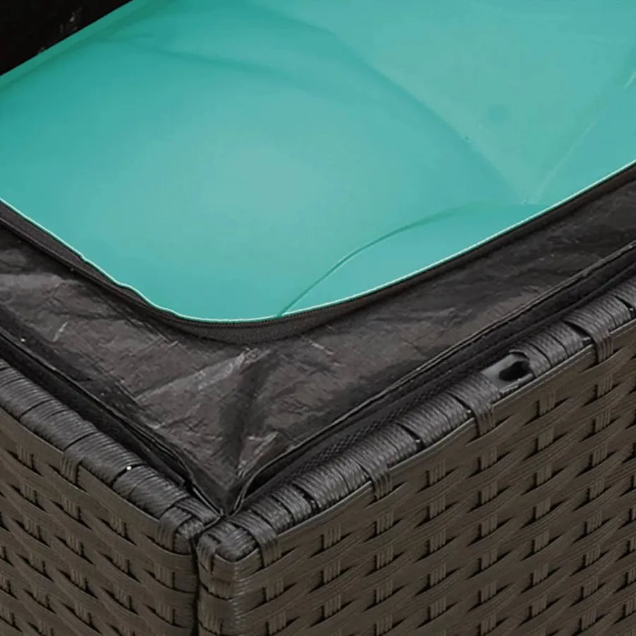Salon de jardin 6 pcs avec coussins noir résine tressée - 7