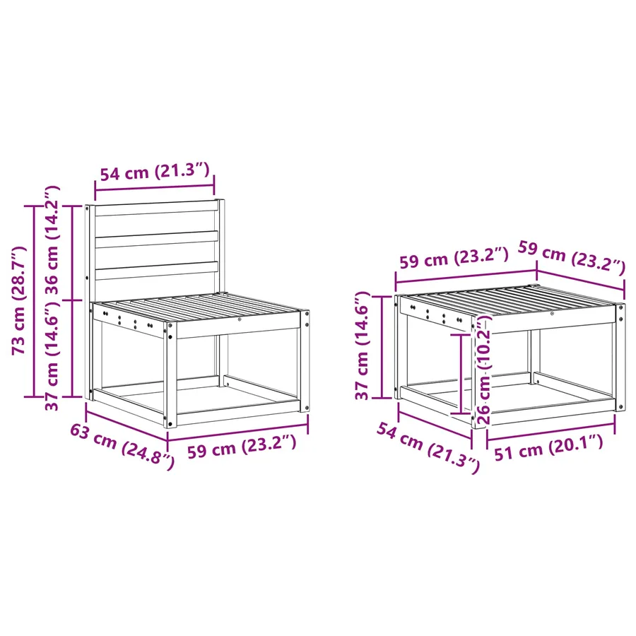 Ensemble de canapés d'extérieur 5 pcs Naturel - 10