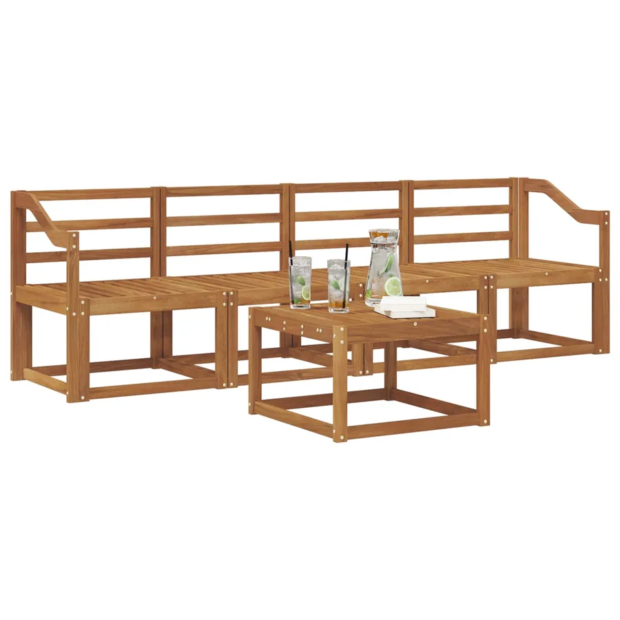 Ensemble de canapés d'extérieur 5 pcs Naturel - 3