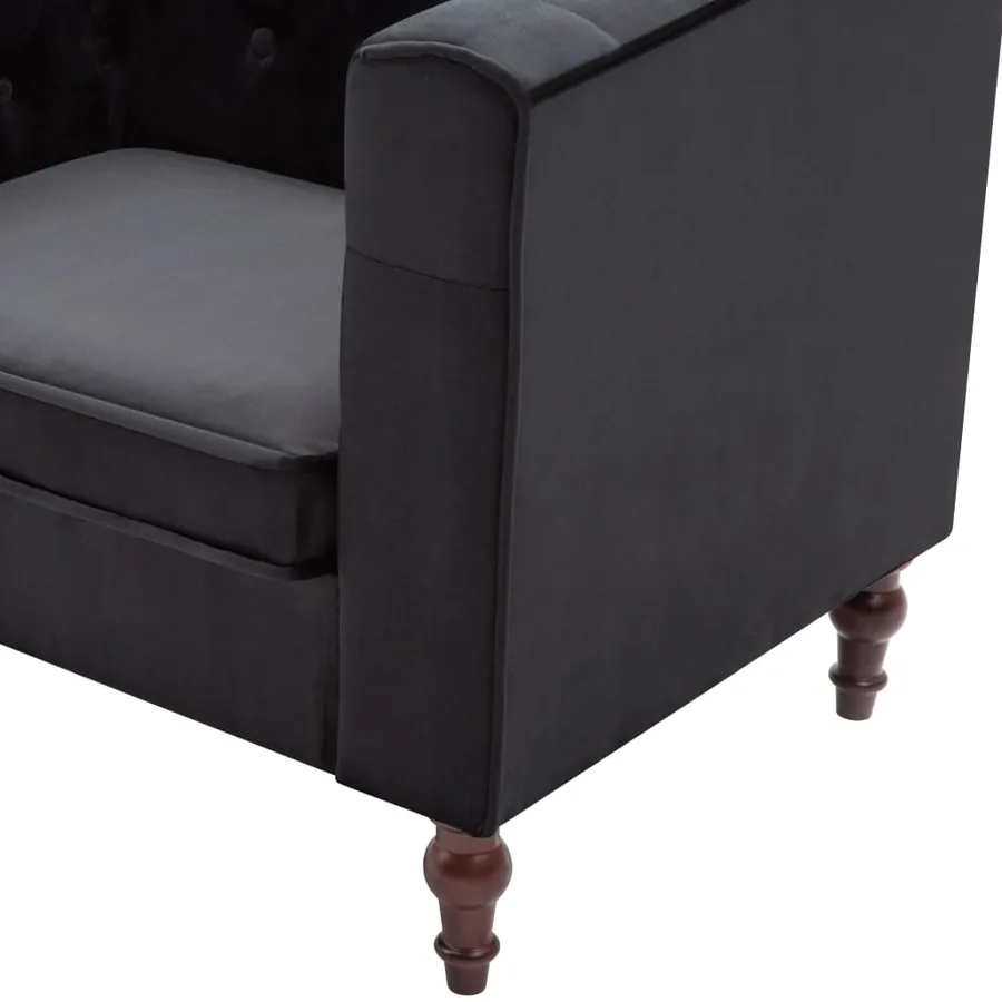 Fauteuil noir velours - 6
