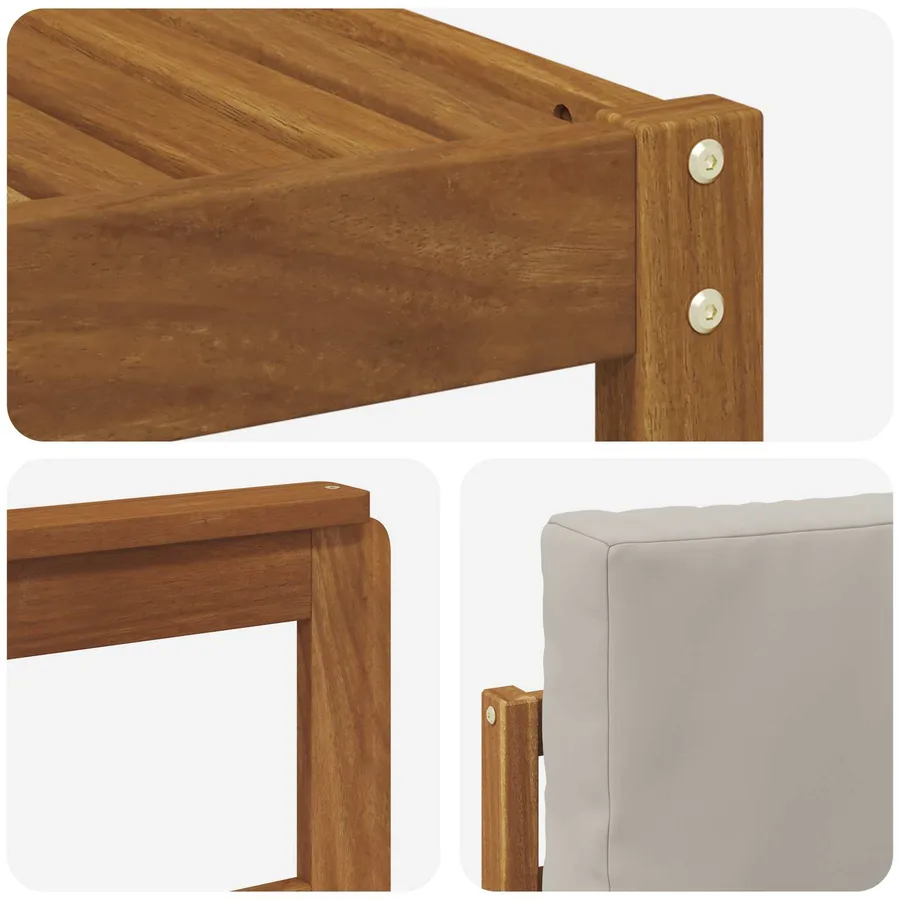 Ensemble de canapés d'extérieur 5 pcs Gris Naturel et Clair - 6
