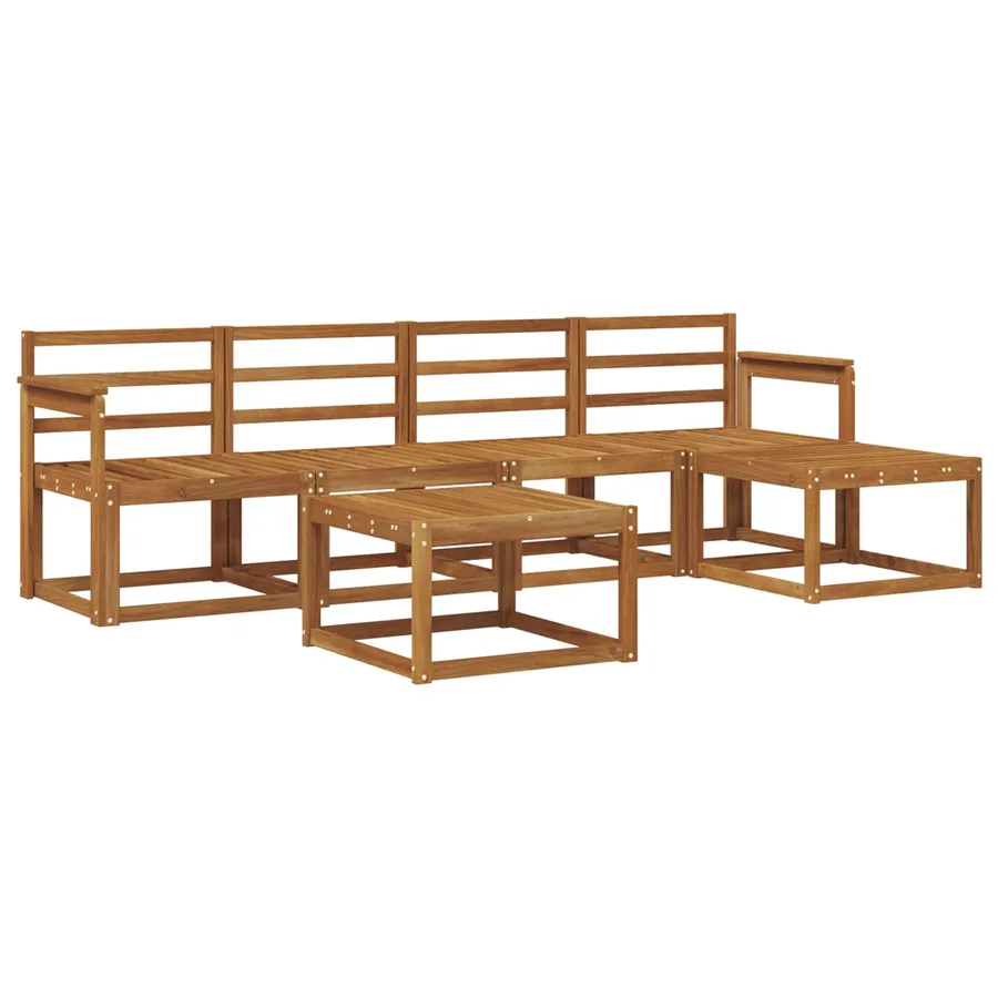 Ensemble de canapés d'extérieur 6 pcs Naturel - 2