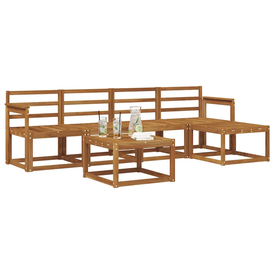 Ensemble de canapés d'extérieur 6 pcs Naturel - 3