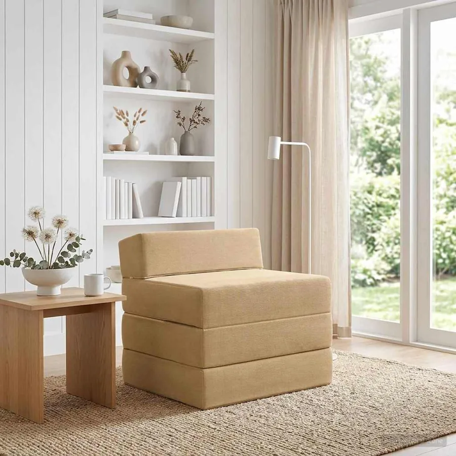 Canapé-lit pliable Gris Vert Clair 200 x 70 x 15 cm