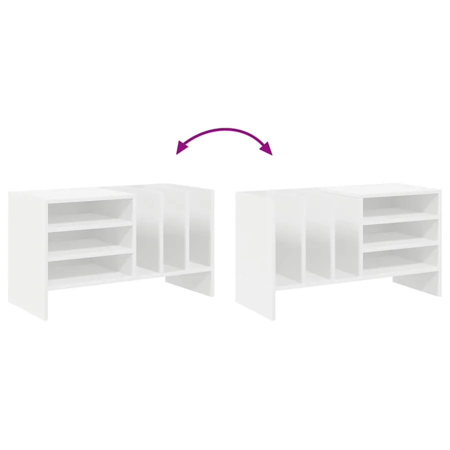 Meuble à vinyles Blanc 78,5 x 35 x 45 cm Bois d'ingénierie - 10