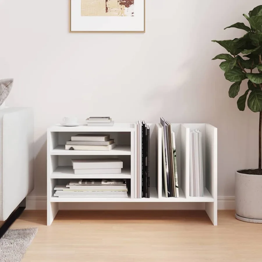 Meuble à vinyles Blanc 78,5 x 35 x 45 cm Bois d'ingénierie - 4