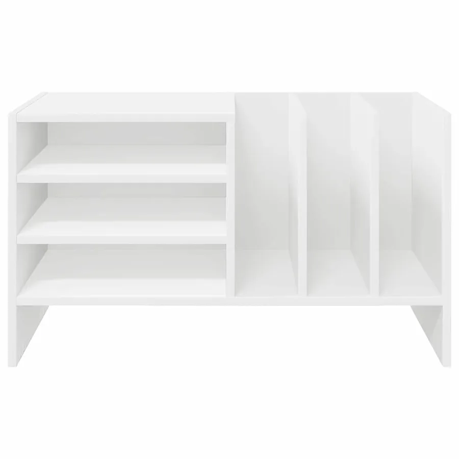 Meuble à vinyles Blanc 78,5 x 35 x 45 cm Bois d'ingénierie - 5