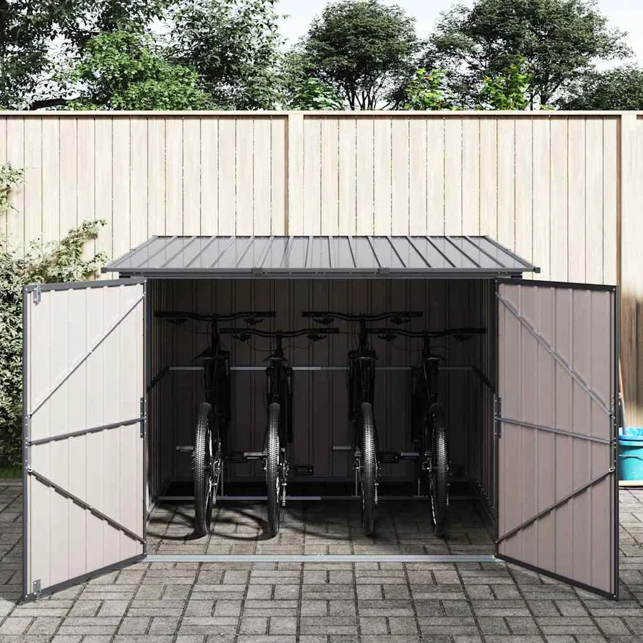 Abri de vélo 3 pcs Anthracite 216 x 207 x 158 cm Métал - 4