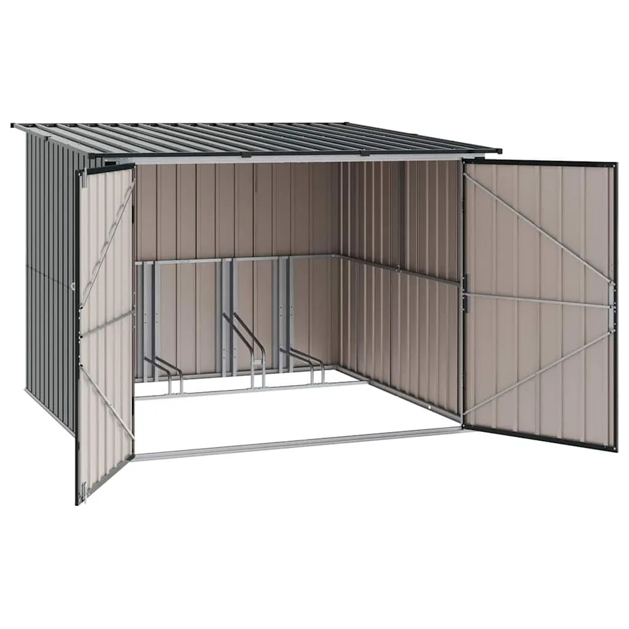 Abri de vélo 3 pcs Anthracite 216 x 207 x 158 cm Métал - 5