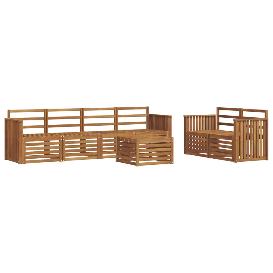 Ensemble de canapés d'extérieur 7 pcs Naturel - 2