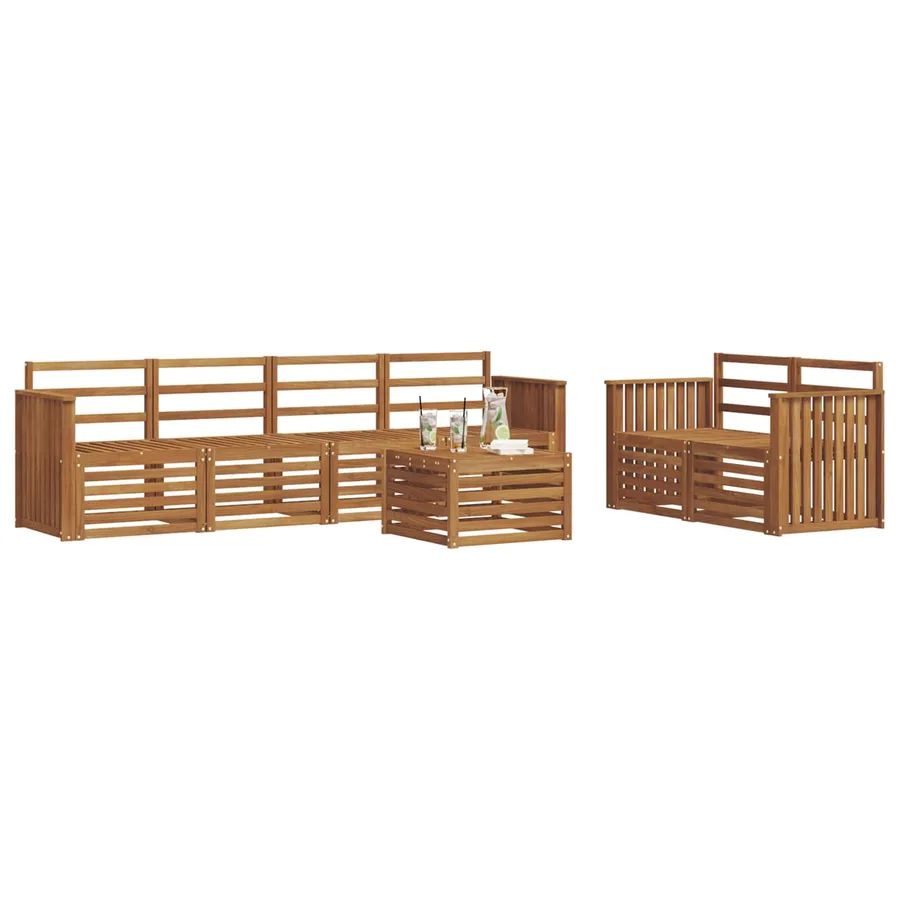 Ensemble de canapés d'extérieur 7 pcs Naturel - 3