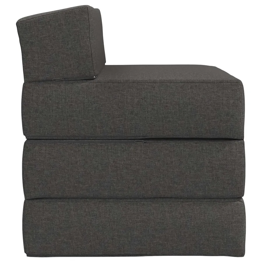 Canapé-lit pliable Gris foncé 200 x 70 x 15 cm Tissu - 4