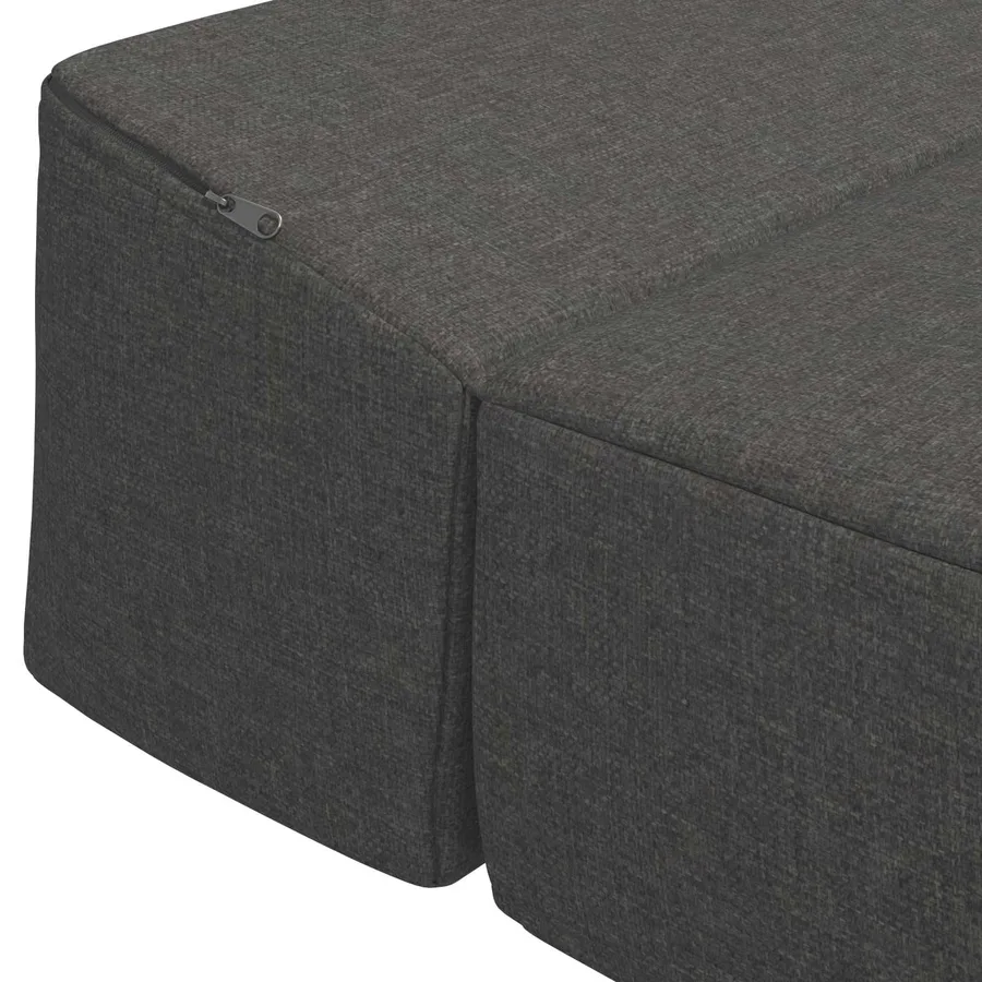 Canapé-lit pliable Gris foncé 200 x 70 x 15 cm Tissu - 6