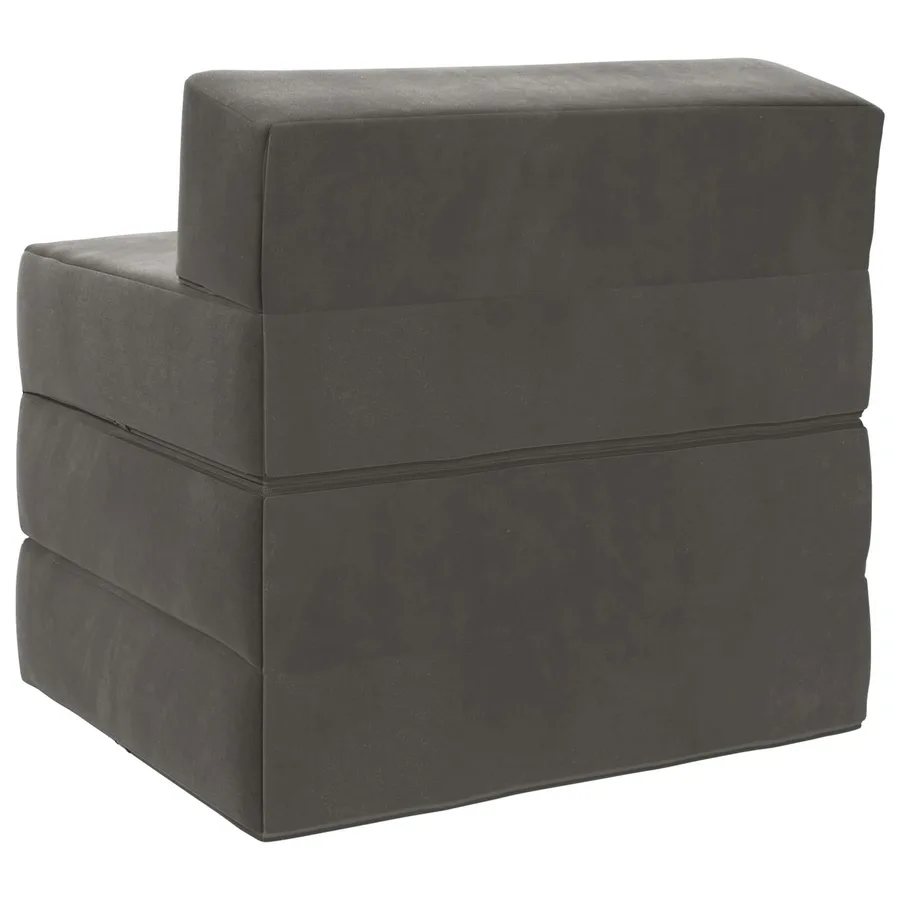 Canapé-lit pliable Gris foncé 200 x 70 x 15 cm Velours - 5