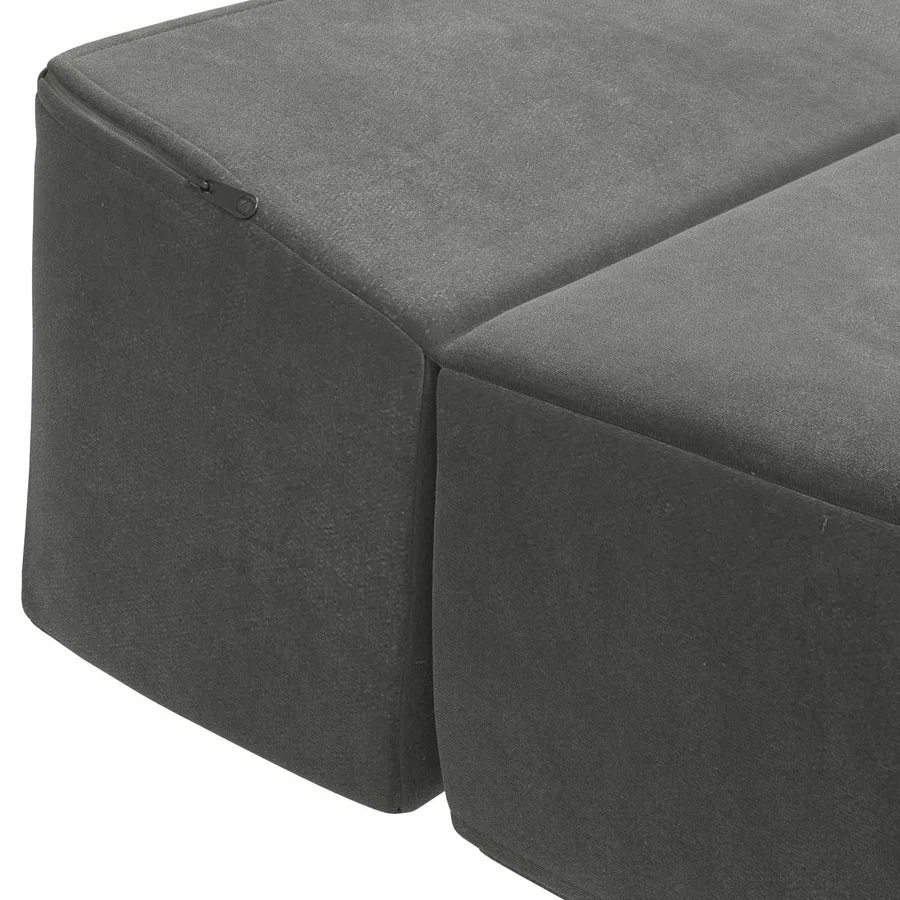 Canapé-lit pliable Gris foncé 200 x 70 x 15 cm Velours - 6