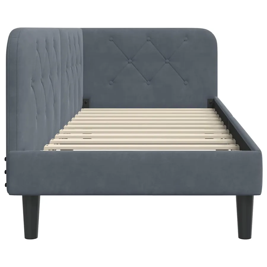 Cadre de lit d'angle Gris foncé 80 x 200 cm Velours - 6