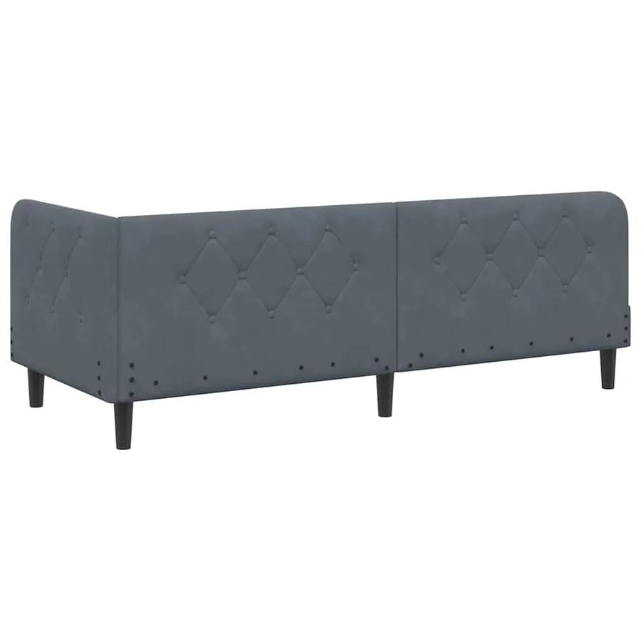 Cadre de lit d'angle Gris foncé 80 x 200 cm Velours - 7
