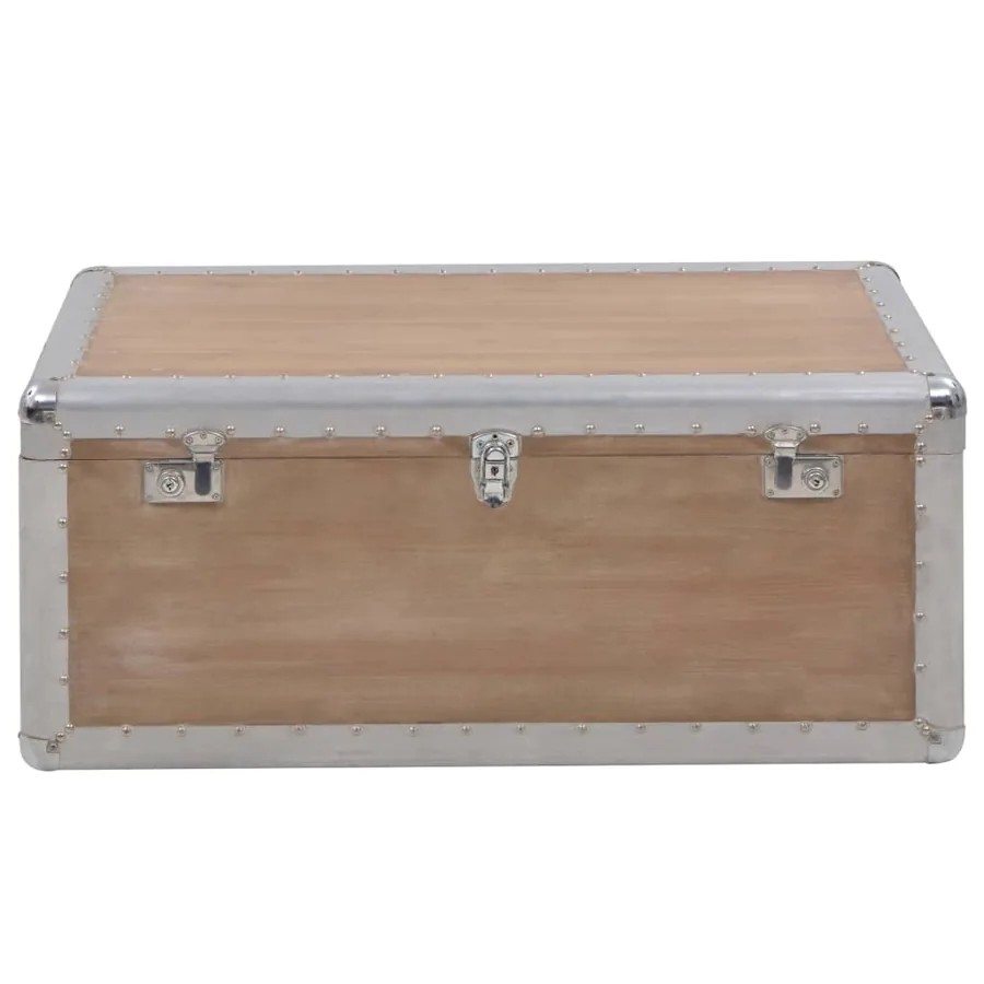 Boîte de rangement Bois de sapin massif 91x52x40 cm Marron - 2