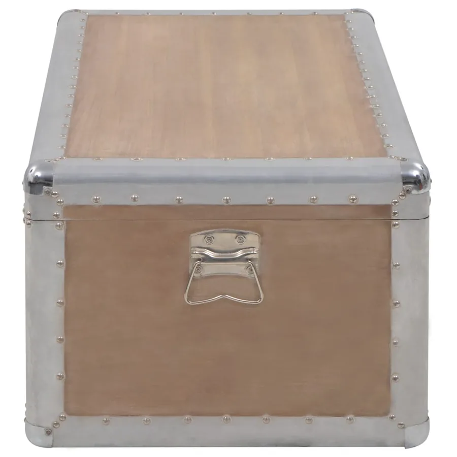 Boîte de rangement Bois de sapin massif 91x52x40 cm Marron - 4