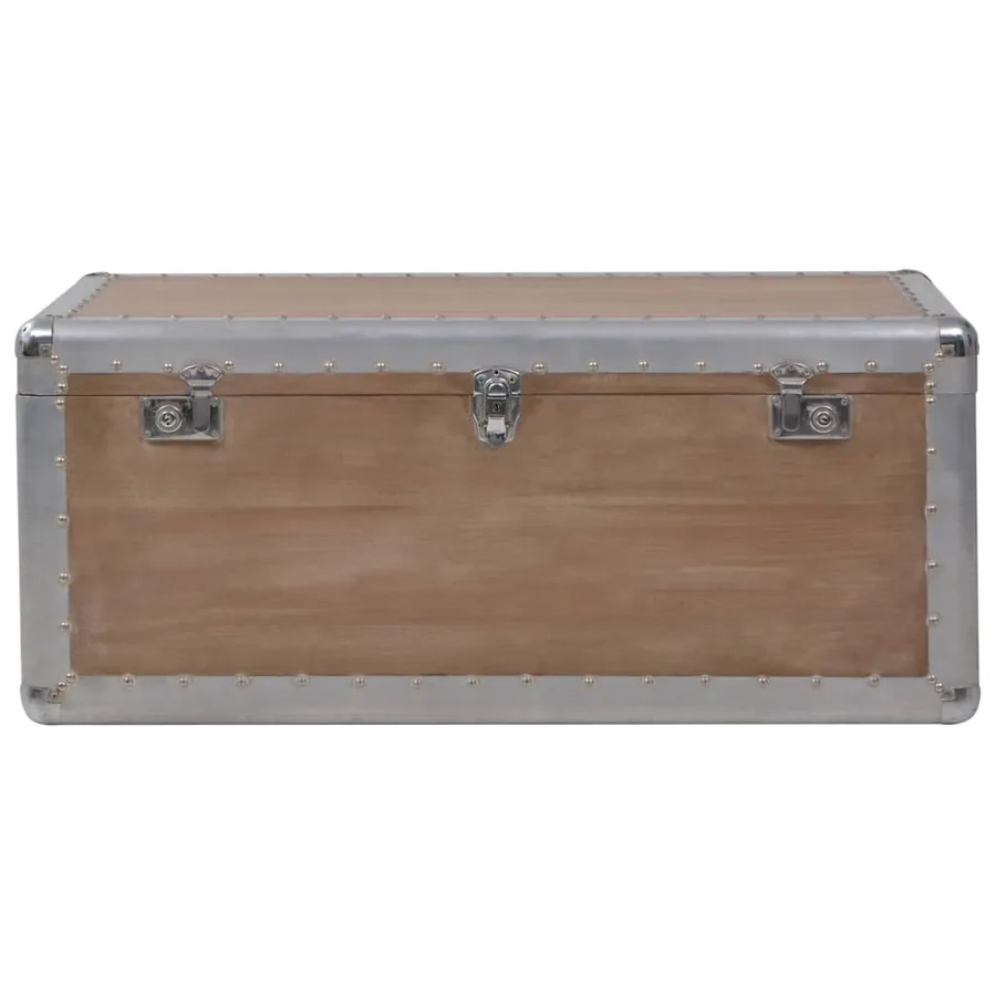 Boîte de rangement Bois de sapin massif 91x52x40 cm Marron - 6
