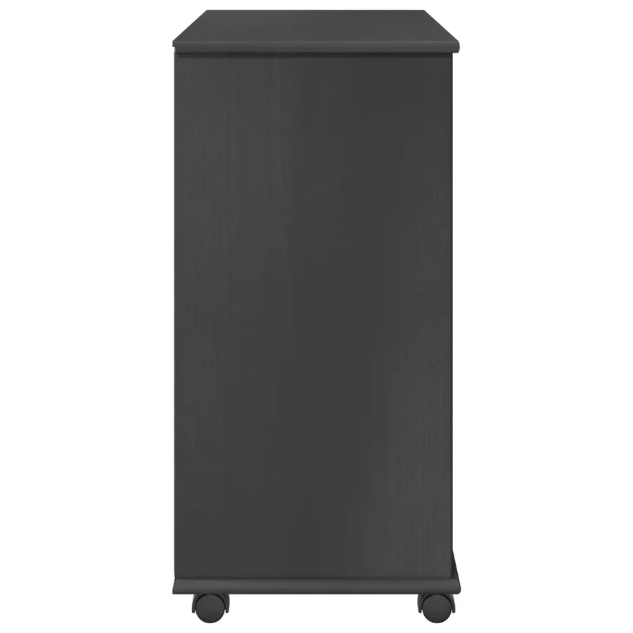 Cabinet roulant Gris 63,5 x 39 x 79 cm Bois de Pin Massif - 6