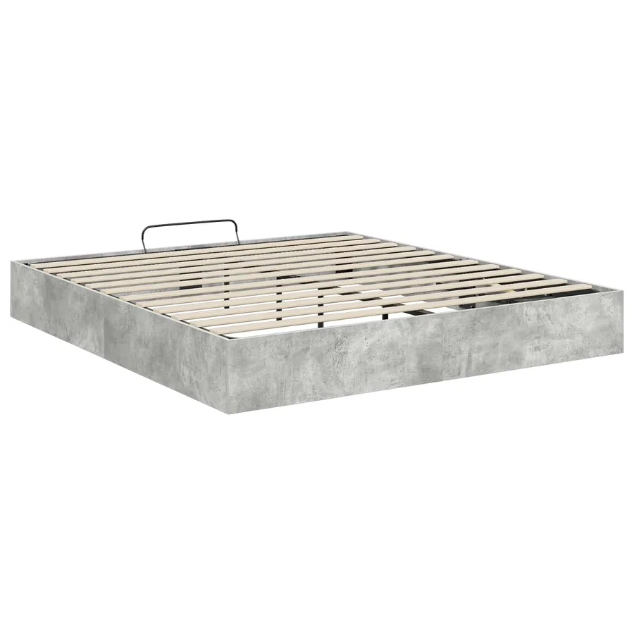 Cadre de lit ottoman Béton 203 x 180 x 25 cm Bois d’ingénierie - 7