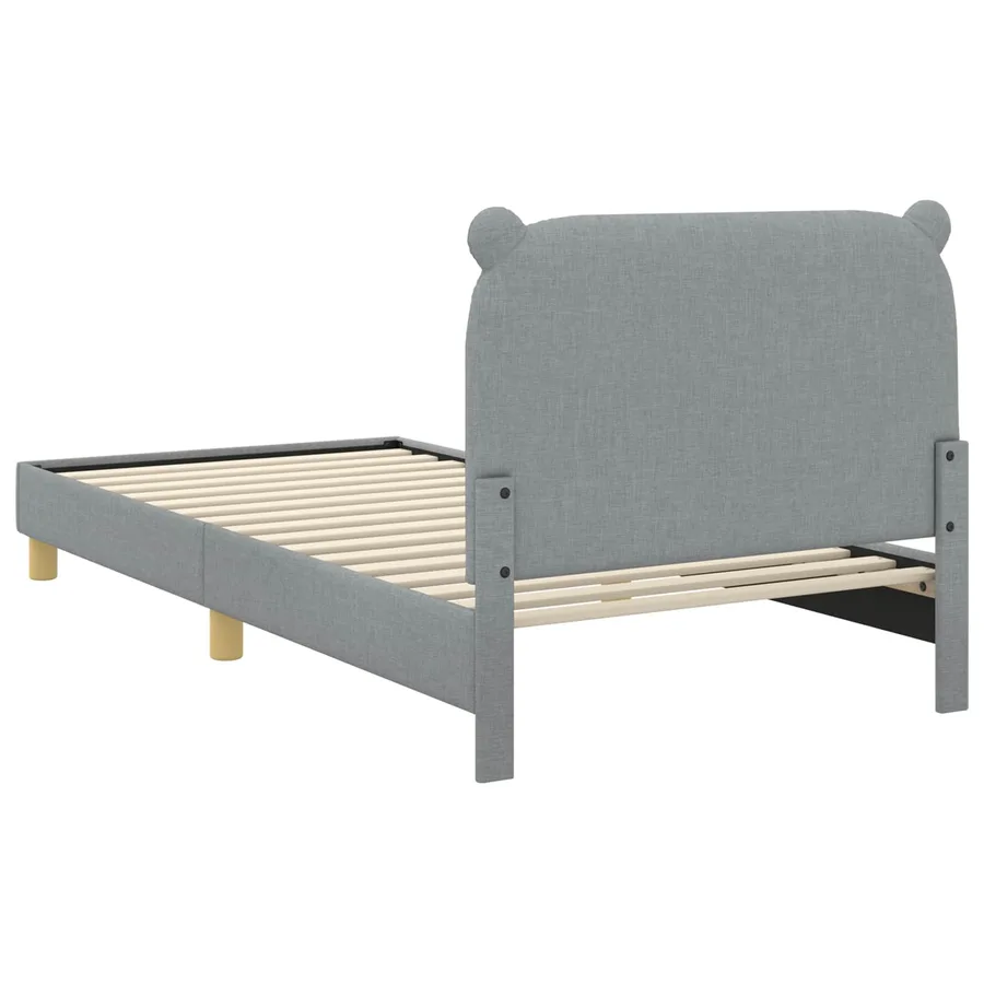 Cadre de lit pour enfants avec tête de lit Gris clair Tissu - 7