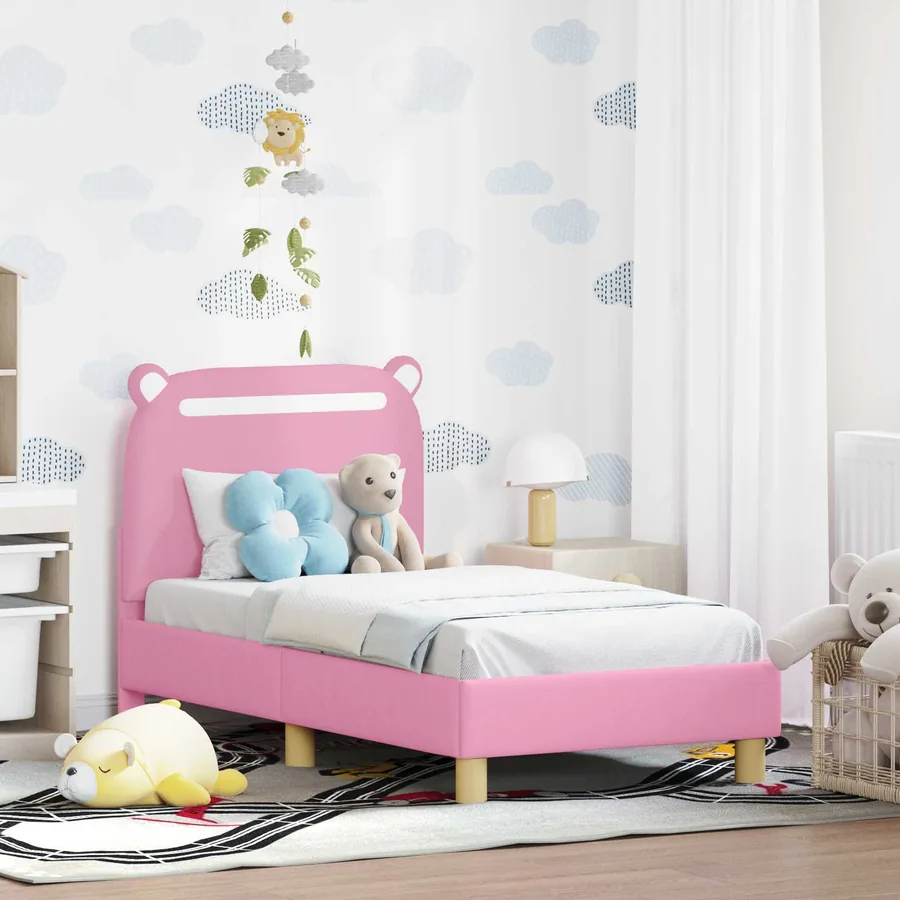 Cadre de lit pour tout-petit avec tête de lit Rose 70 x 140 cm