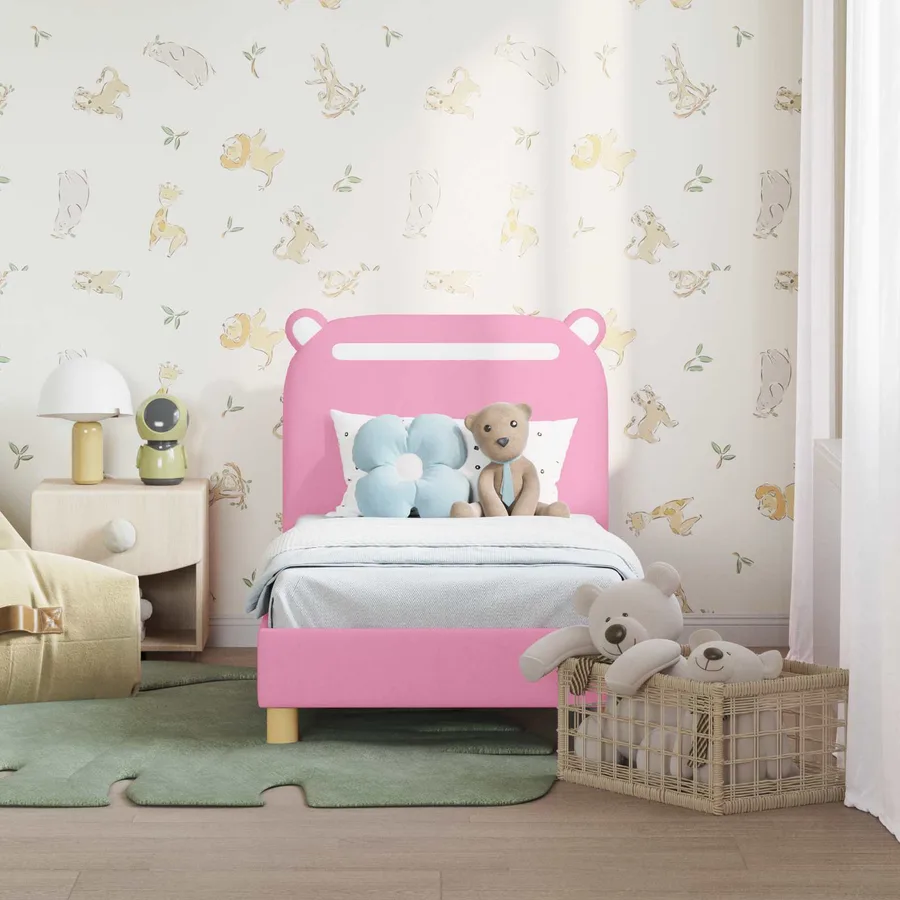 Cadre de lit pour tout-petit avec tête de lit Rose 70 x 140 cm - 3