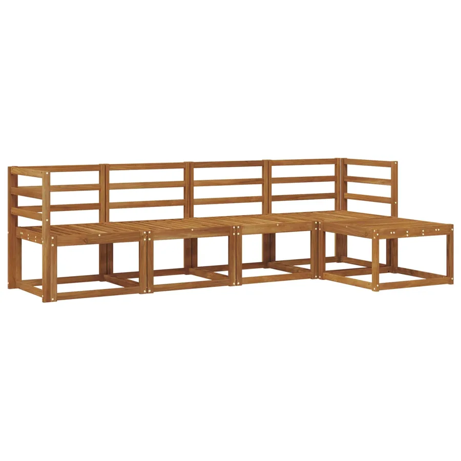 Ensemble de canapés d'extérieur 5 pcs Naturel - 2
