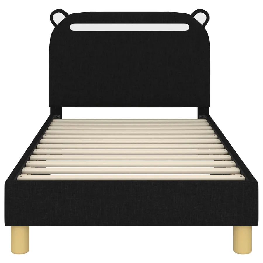 Cadre de lit pour enfants avec tête de lit Noir 80 x 160 cm - 5