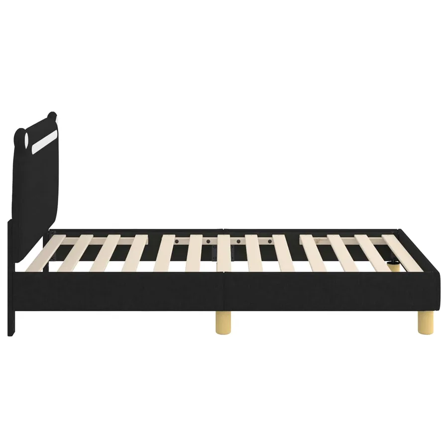 Cadre de lit pour enfants avec tête de lit Noir 80 x 160 cm - 6