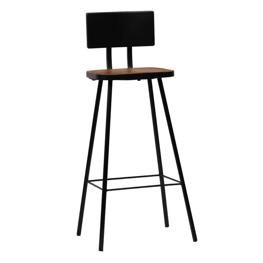 Tabourets de bar lot de 4 bois massif de récupération - 10