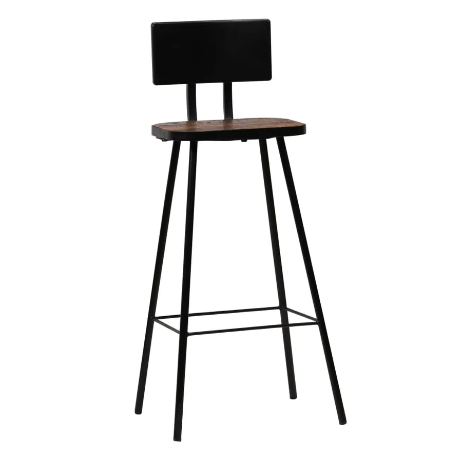 Tabourets de bar lot de 4 bois massif de récupération - 12