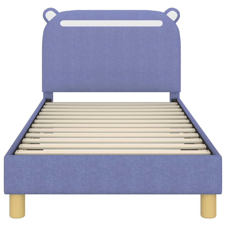 Cadre de lit pour enfants avec tête de lit Bleu denim Tissu - 5