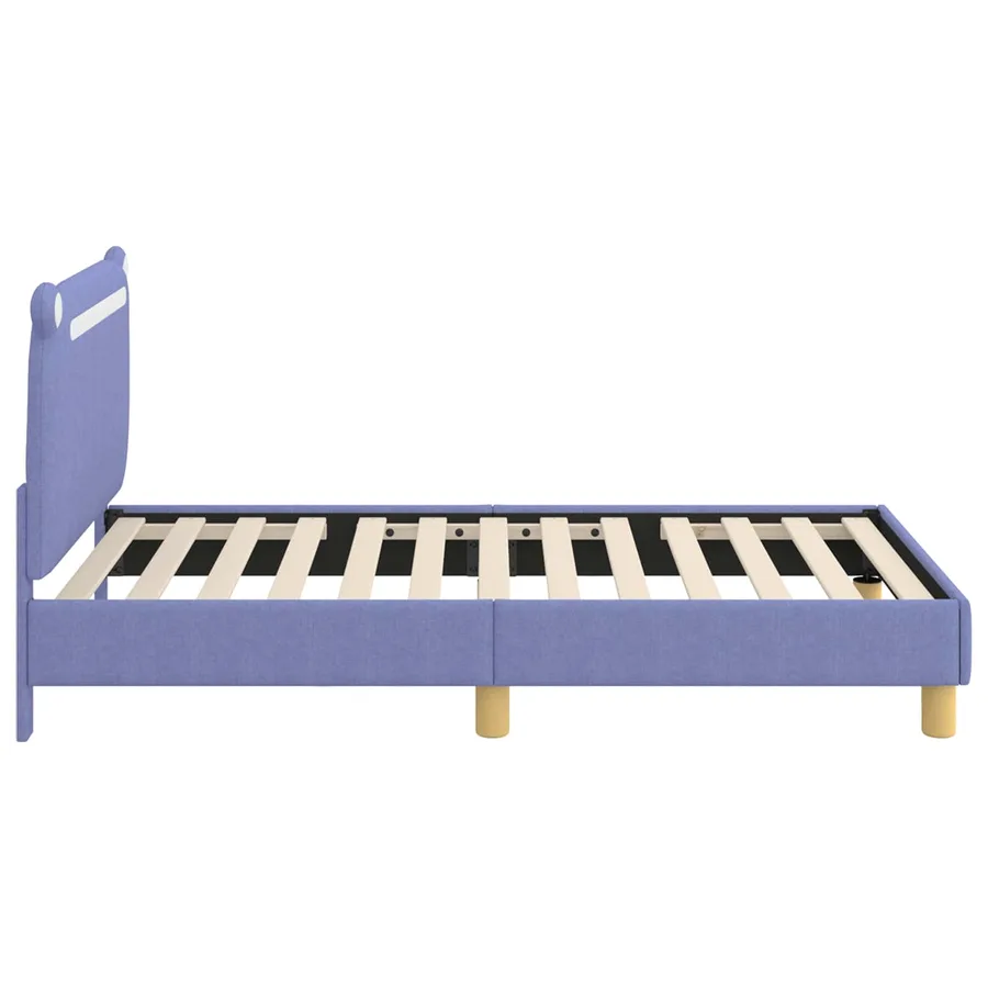 Cadre de lit pour enfants avec tête de lit Bleu denim Tissu - 6