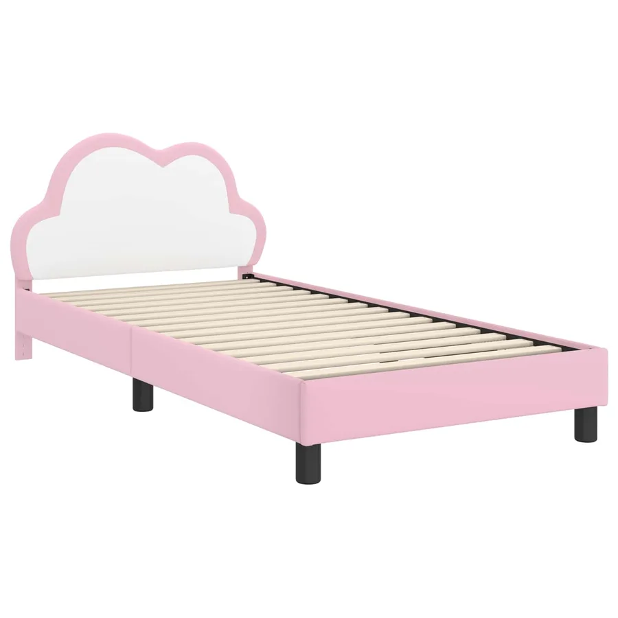 Cadre de lit pour enfants avec tête de lit Rose 90 x 190 cm PU - 4