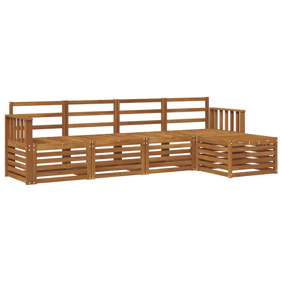 Ensemble de canapés d'extérieur 5 pcs Naturel - 2