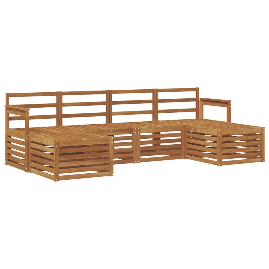 Ensembles de canapés 6 pcs Naturel Bois d'Acacia Massif - 2